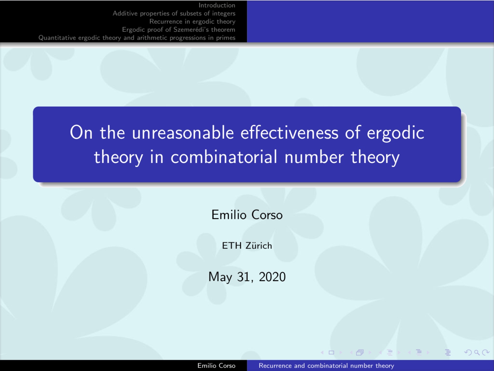 On the unreasonable effectiveness of ergodic theory in